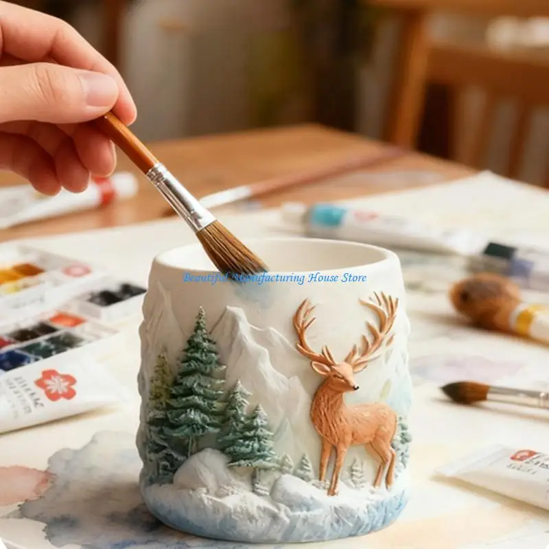 قالب زرع سيليكون E56A Elk هدية فريدة لمشاريع صب الأسمنت الفنية من الراتنج