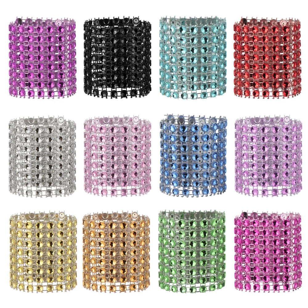 10pcs New Napkin Rings Chairs Buckles Crafts Rhinestone Bows Towel Holder Handmade Party Supplies Wedding Event Table Decoration