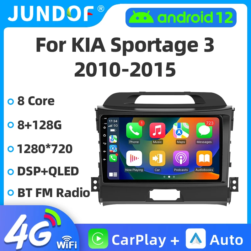 

Автомагнитола 2 din Android 13 для KIA Sportage 3 2010-2016, мультимедийный автомобильный радиоприемник 4G, мультимедийный GPS, фотомагнитола для CarPlay DSP