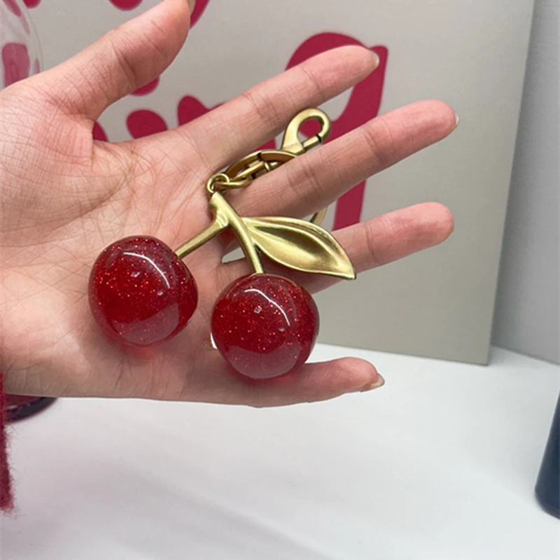 

Exquisite Cherry Charm Pendant Decoration for Coach Handbag Shoulder Bag High-Grade Keychain Bags Accessory Free Shipping