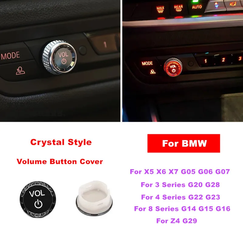 

Crystal Style Car Volume Control Knob Button Cover Trim Replacement For BMW 3 4 8 Series X5 X6 X7 Z4 G29 G20 G28 G22 G23 G14 G15