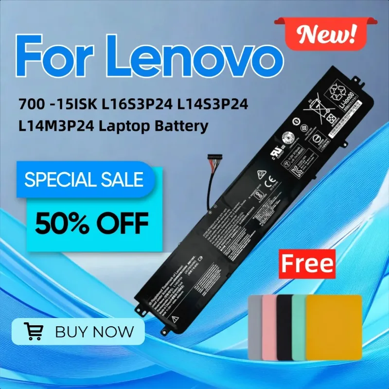 

For Lenovo Xiaoxin 700 -15ISK L16S3P24 L14S3P24 L14M3P24 Laptop Battery Give Away A Mouse Pad