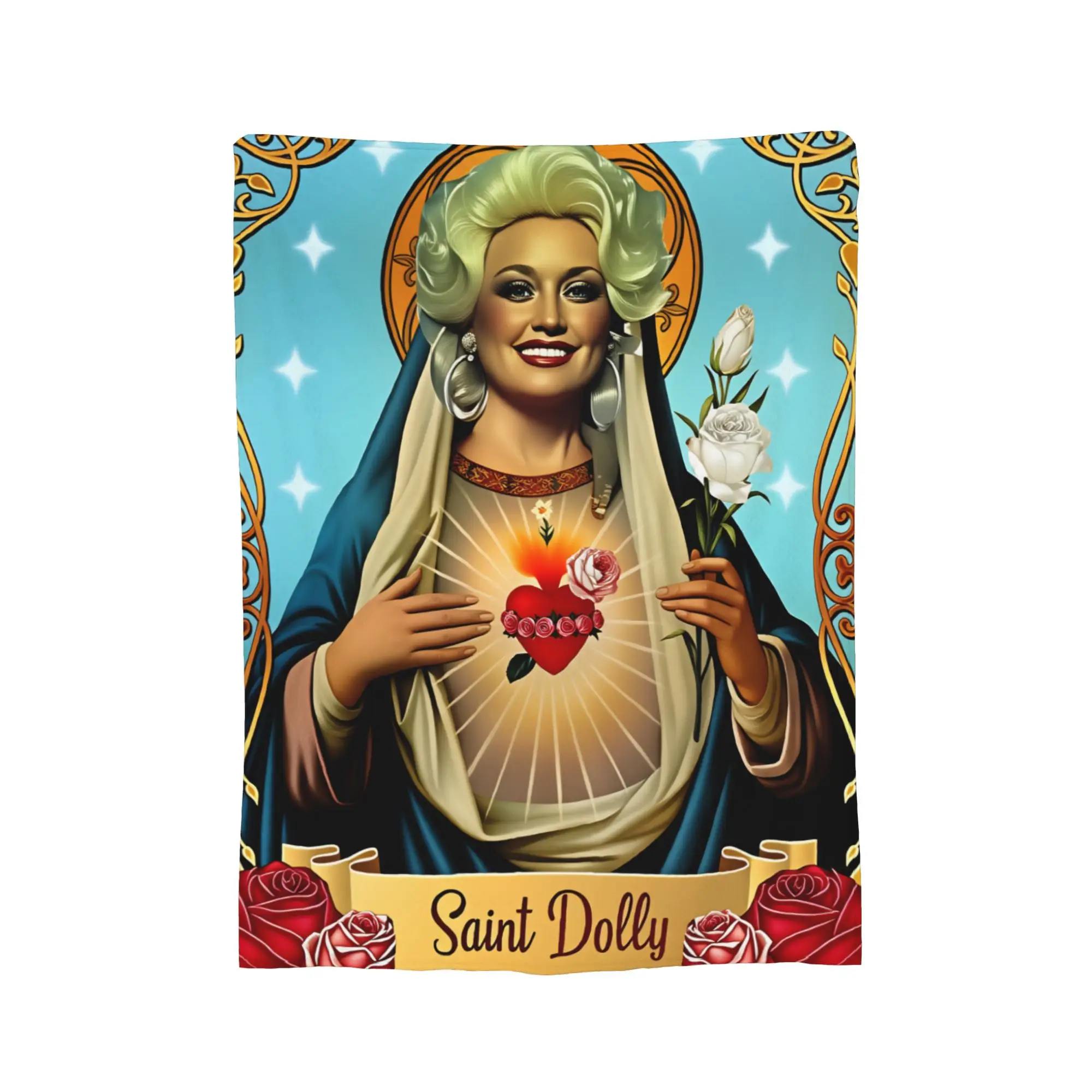 Santa D-Dollys Singer Blankets Velvet  Dolly Parton Multifunction Lightweight Thin Throw Blankets for Sofa Office Bedding Throws