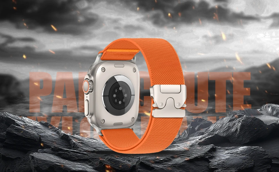 Fallschirmarmbänder für Apple Watch Ultra 4 3 Armband 49mm 45mm 46mm 44mm 42mm 40mm 41mm Armband IWatch Series 11 10 9 8 SE 12 – Detail 2