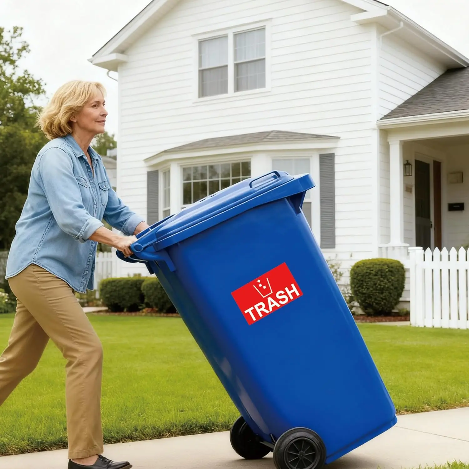 3 x 5 Zoll rote Müllaufkleber, Mülleimer-Klebeetiketten, 250 Stück (groß)