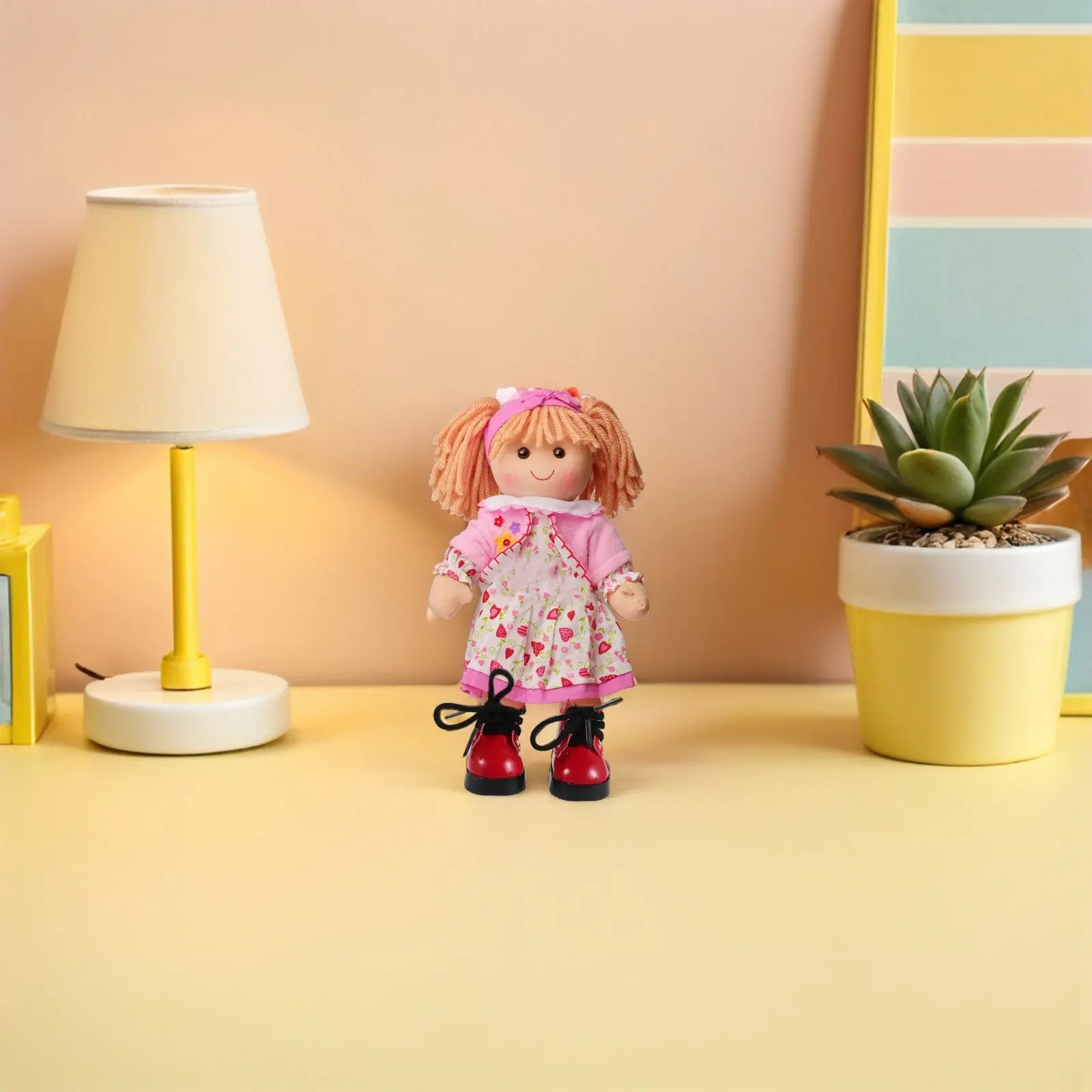 

1Pair Cotton Dollhouse Boots Mini Shoes High Top Red Colorful Miniature Dress Up Accessories for Small Baby Shoes