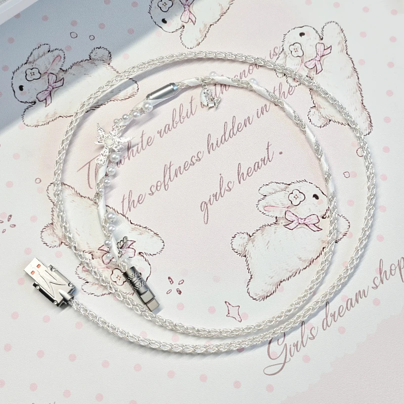 Moon Key Theme Aviation Plug Cable Customized Original Handmade 8K Return Rate Luminous Desktop Beautification Accessories Gift