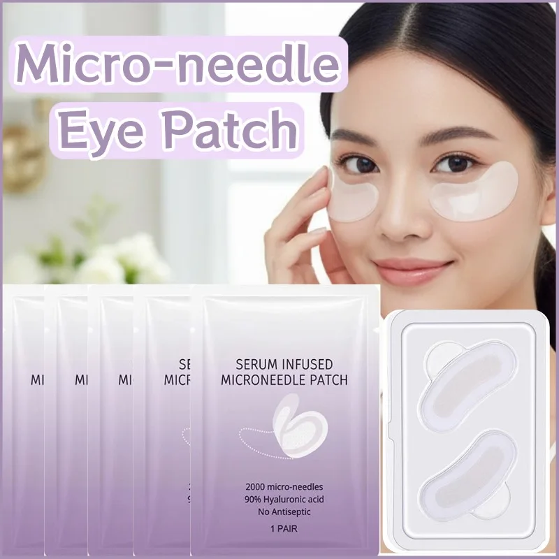 1/3/5/10 Pair Micro-needle Hyaluronic Acid Eye Patch Mask Anti-Wrinkle Fine Lines Removal Deep Hydration to Smooth Crow's Feet