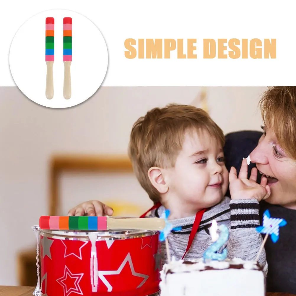 

2Pairs Wood Rhythm Sticks Musical Instruments Accessories Clear Sound Longevity Precise Beat Learning Tool Rhythm Sticks