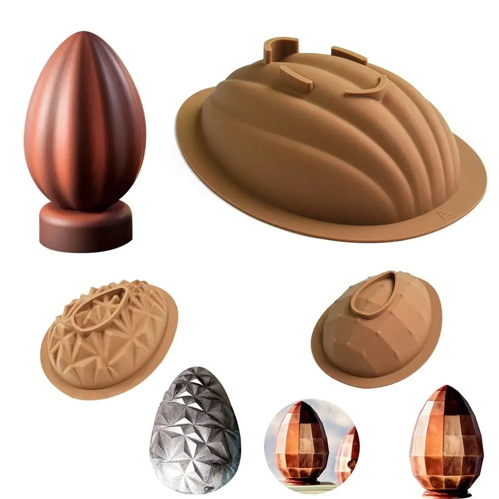 New Large Easter Egg Mold Silicone Breakable Candy Mold Dinosaur Eggs Happy Easter 3D Chocolate Mold