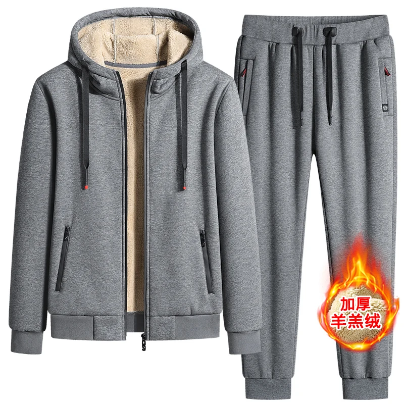 Outono inverno moda masculina novo conjunto quente hoodies + calças conjuntos ternos esportivos marca casual moletom agasalho