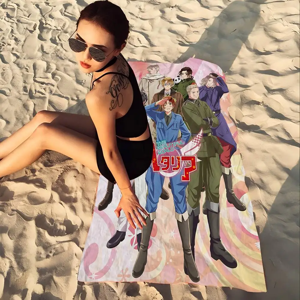 1PC Anime Hetalia Axis Microfiber Beach Towel Absorbent Quick Dry Soft Yoga Swimming Resort Mountain Climbing Towel