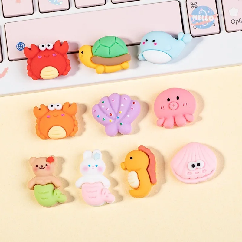 Resin Shoe Charms Personality Cartoon Cute Marine Animals Shoe Accessories Shoe Decoration for Clog Sandals Gifts  Buckle