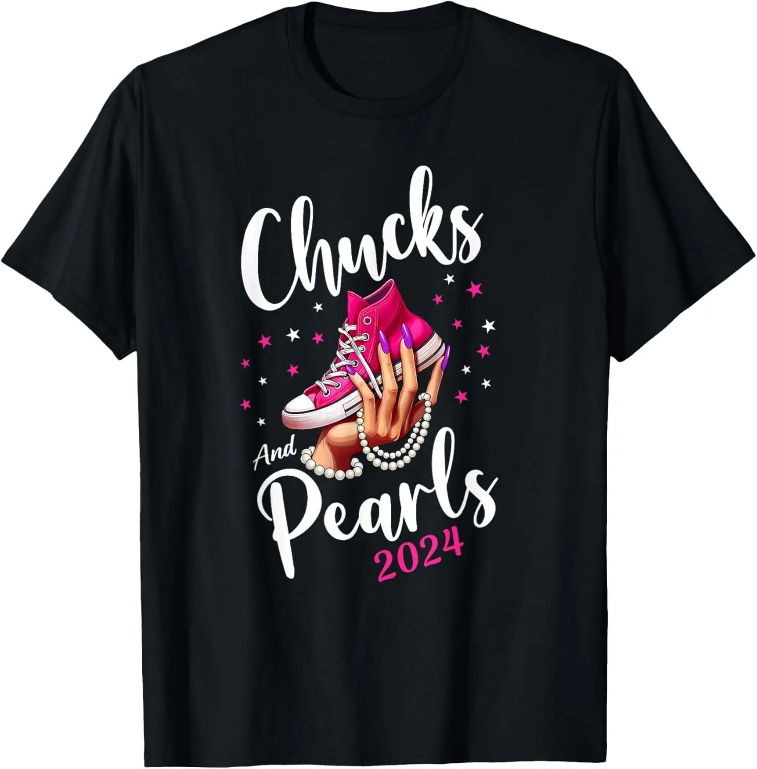 Chucks And Pearls Kamala Harris 2024 Presidential Election T-Shirt