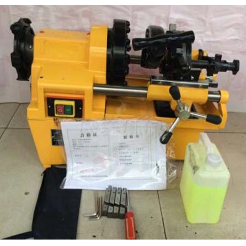 Electric Pipe Cutting And Threading Machine Compact Benchtop Steel Pipe Rolling And Threading Machine