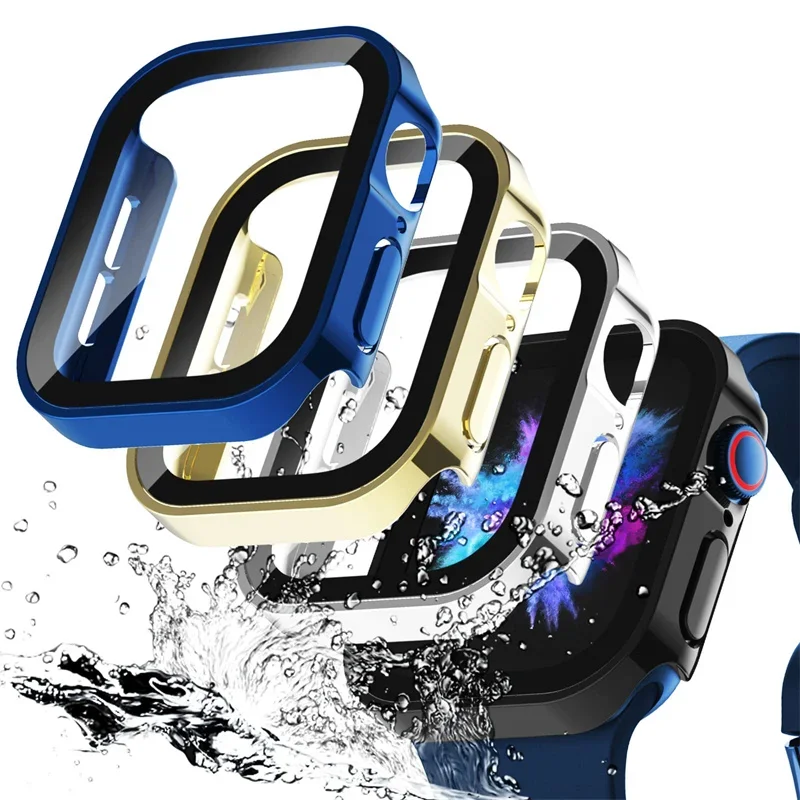 Tempered Glass Cover for Apple Watch 10 Case 46mm 42mm 45mm 41-44-40mm Screen Protector Serie 7 8 9 SE iWatch series Accessories