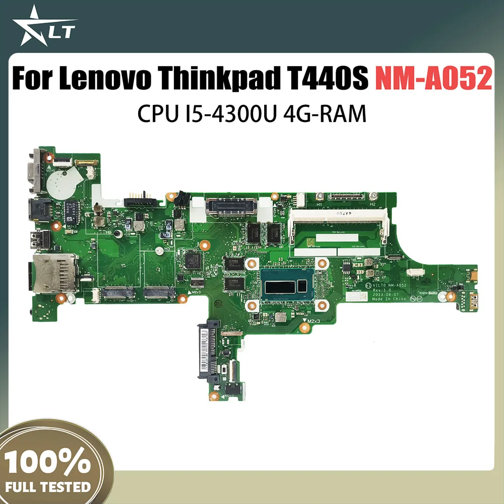 

T440S Notebook Mainboard For Lenovo ThinkPad Laptop Motherboard With I5-4300U 4GB RAM VILT0 NM-A052 FRU 04X3901 Fully Tested