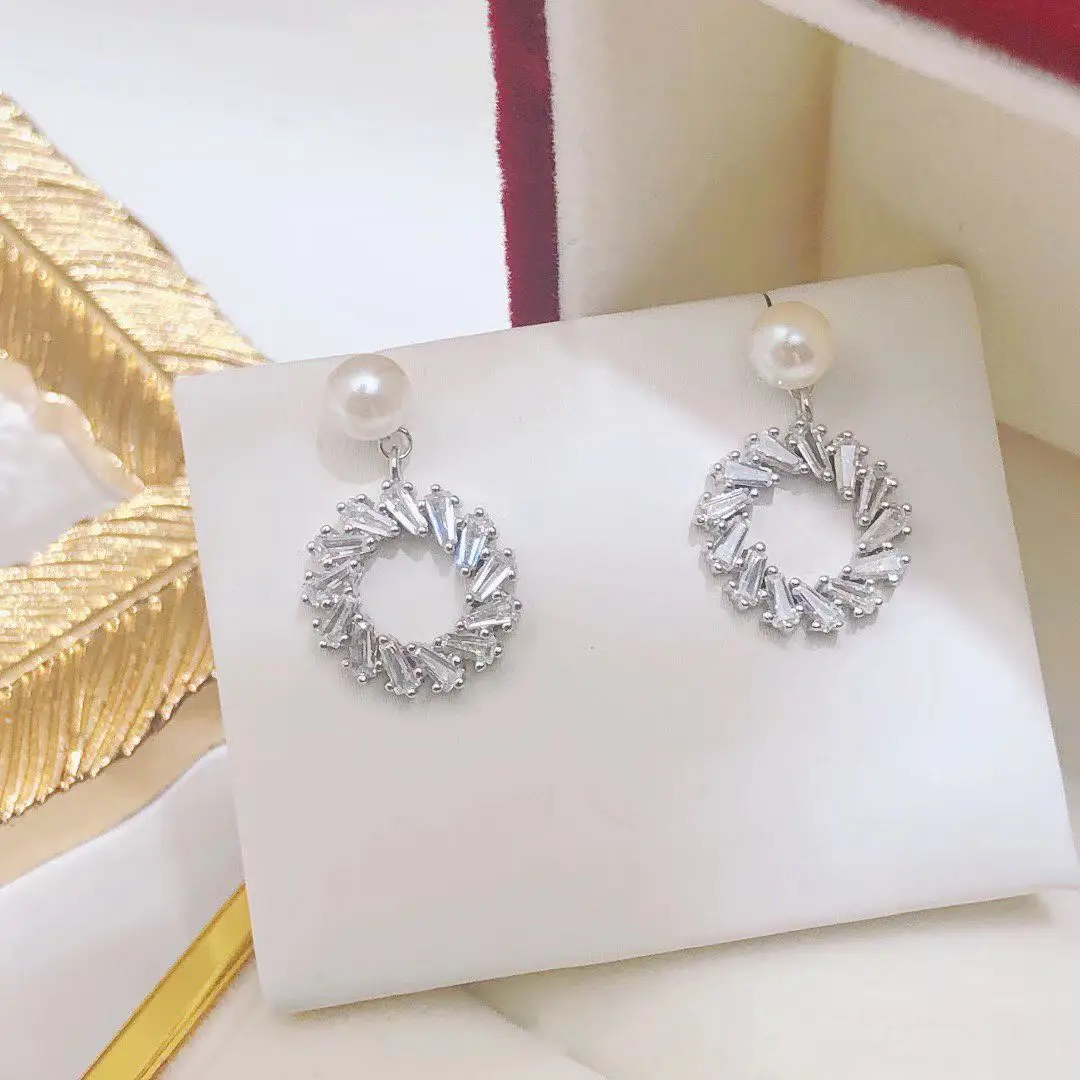 Wholesale S925 Sterling Silver Earrings Mount Findings Settings Base Mounting Parts Accessory for 4-5mm Pearls 5 pairs/lot