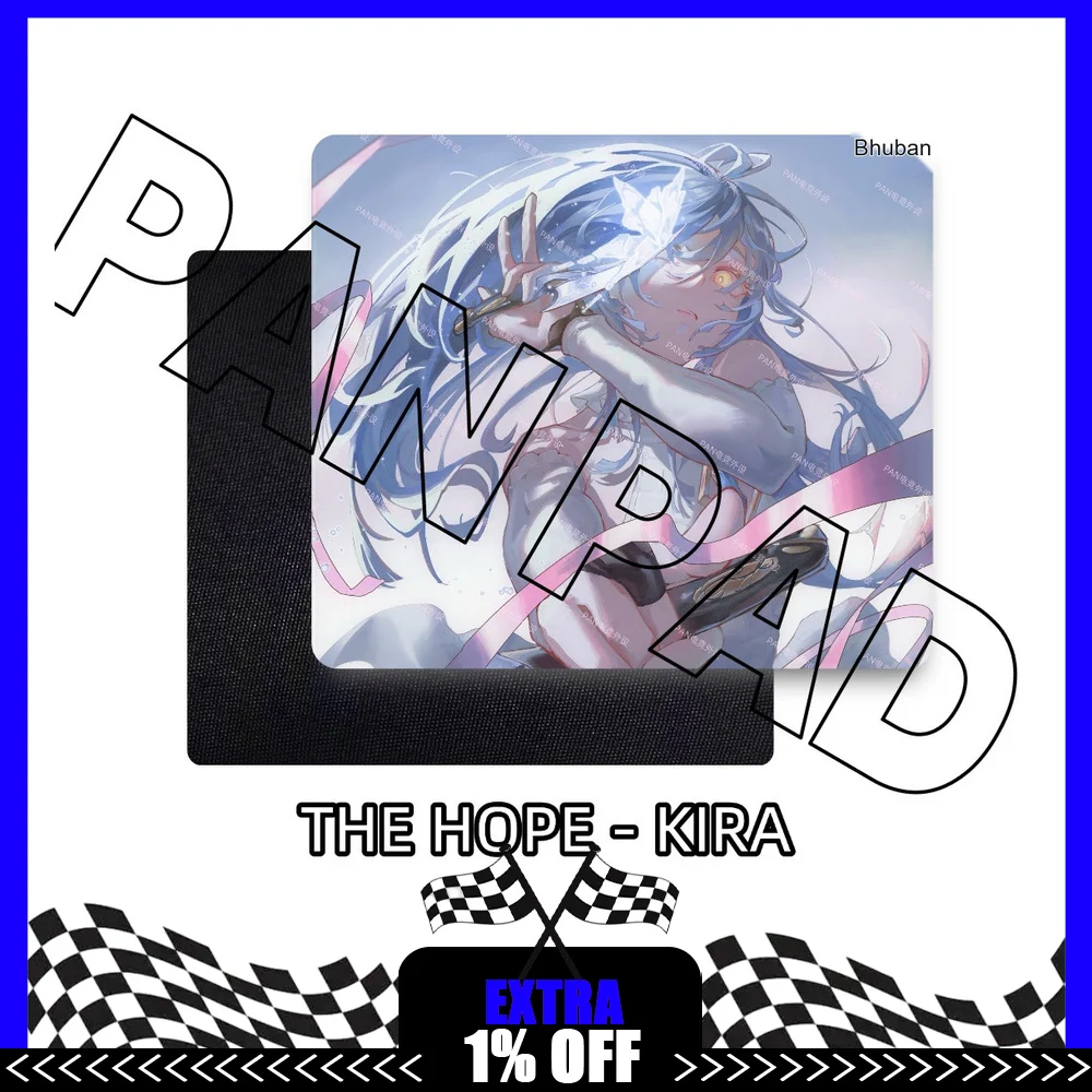 FLUXAIM THE HOPE KIRA Tempered Glass Mouse Pad 490x430mm Large Gaming Desk Mat for FPS Esports Smooth Control PC Accessory Gift