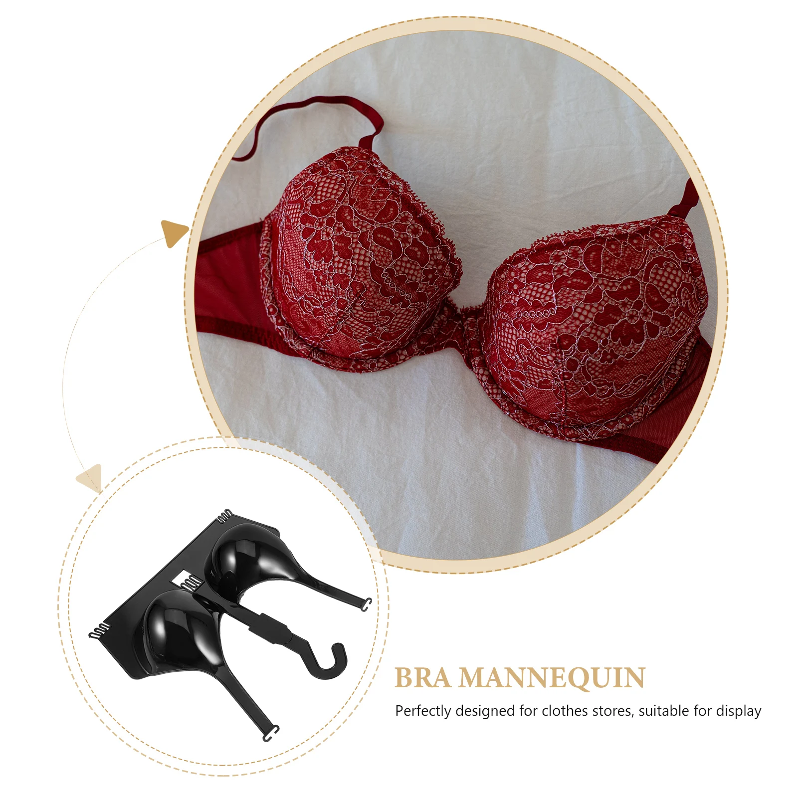 

2 pcs Bra Mannequin Display Rack for Clothes Shop Lightweight Plastic Hanging Lingerie Women Underwear Model