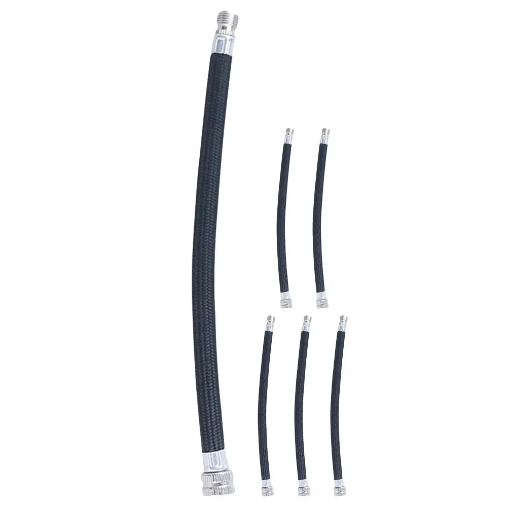 6Pcs Bicycle Pump Hose Extension Replacement Lightweight Portable Flexible Pipe for Road Mountain Bike Tire Inflation