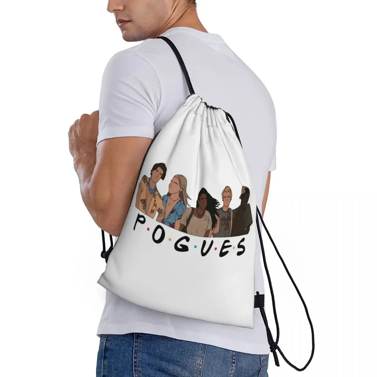 Custom Pogue Life Outer Banks Drawstring Backpack Sports Gym Bag for Men Women Shopping Sackpack