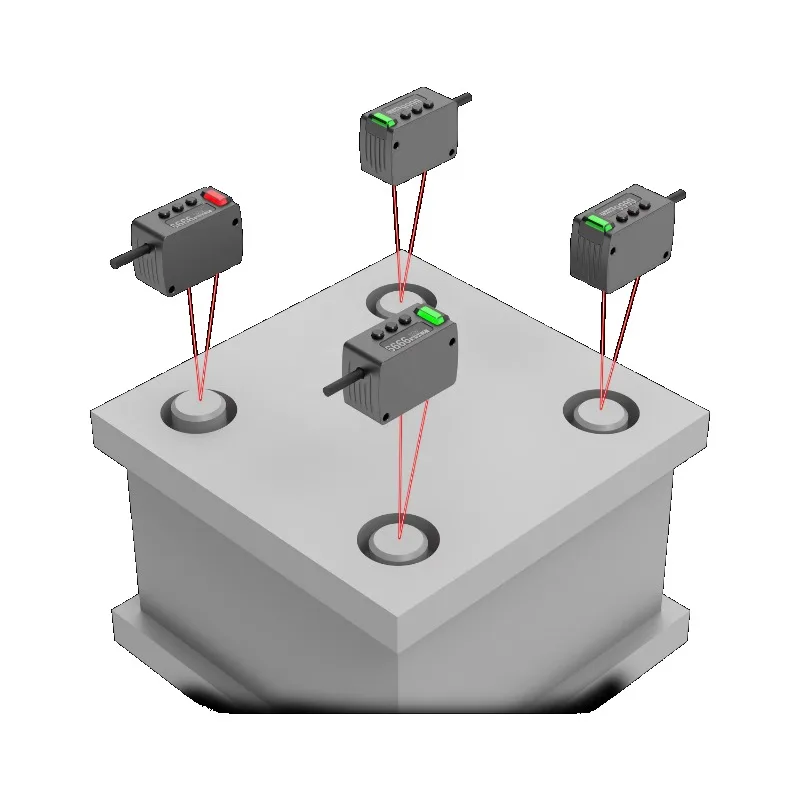 Square compact industrial automation multi-function intelligent high-speed precision laser displacement sensor, output RS485
