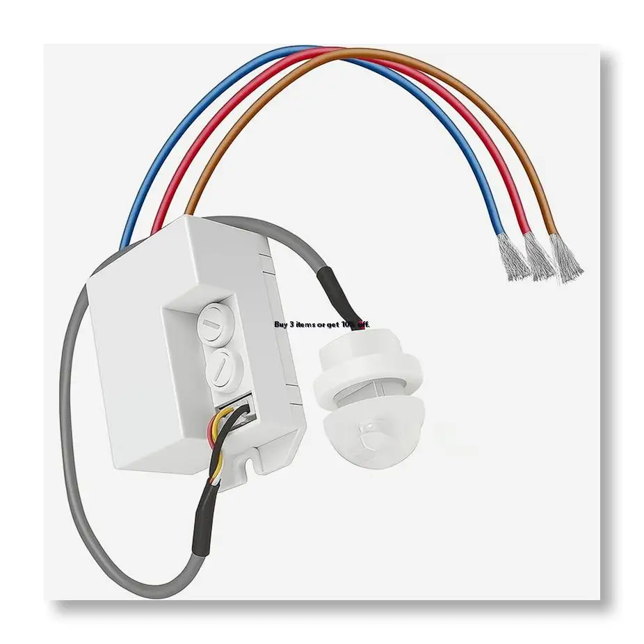 ●120 Degree PIR Motion Sensor Switch with Infrared Body Detection for Ceiling Occupancy for Bathroom and Hallway