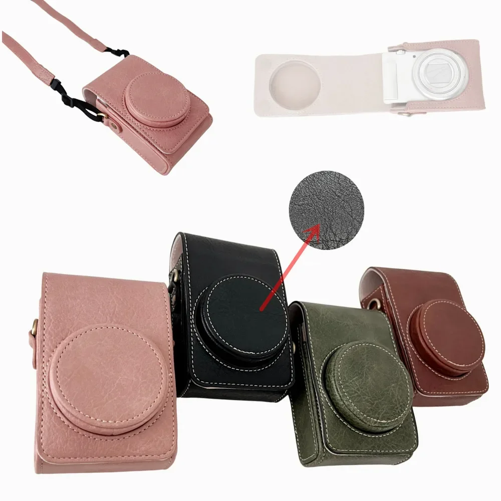 For Sony ZV-1F RX100 Canon G7X Ricoh GR Panasonic LX10, vintage PU pouch, compact digital camera carry cover,