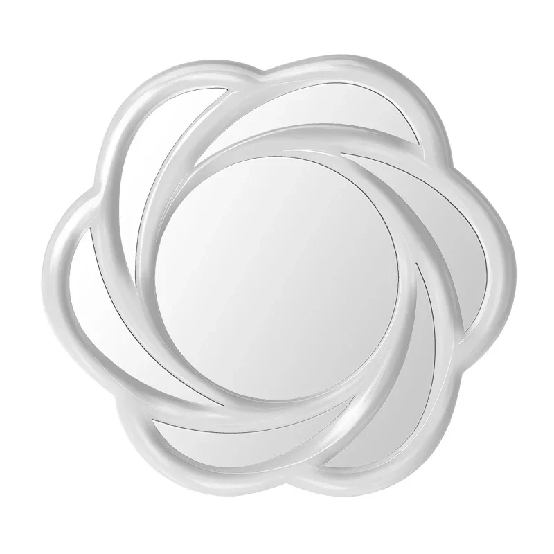 Wall Hanging Hallway Mirror Restaurant Corridor Wall Mirror White Flower Shape Decorative MirrorX15