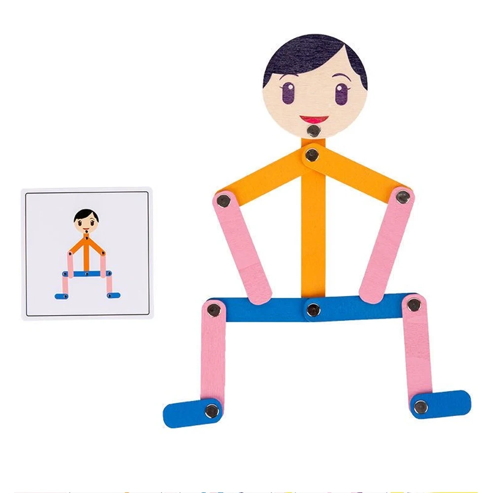 Sport Holz Mann Material DIY Puzzle Spielzeug Bretter Lernspiel frühes Lernen Spielzeug für Kinder Vorschule Feinmotorik Training – Detail 12
