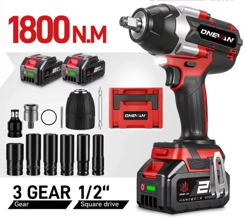 1/2 Inch  Brushless Electric Impact Wrench Cordless Screwdriver Gun Car Repair Power Tool For Makita Battery Pin