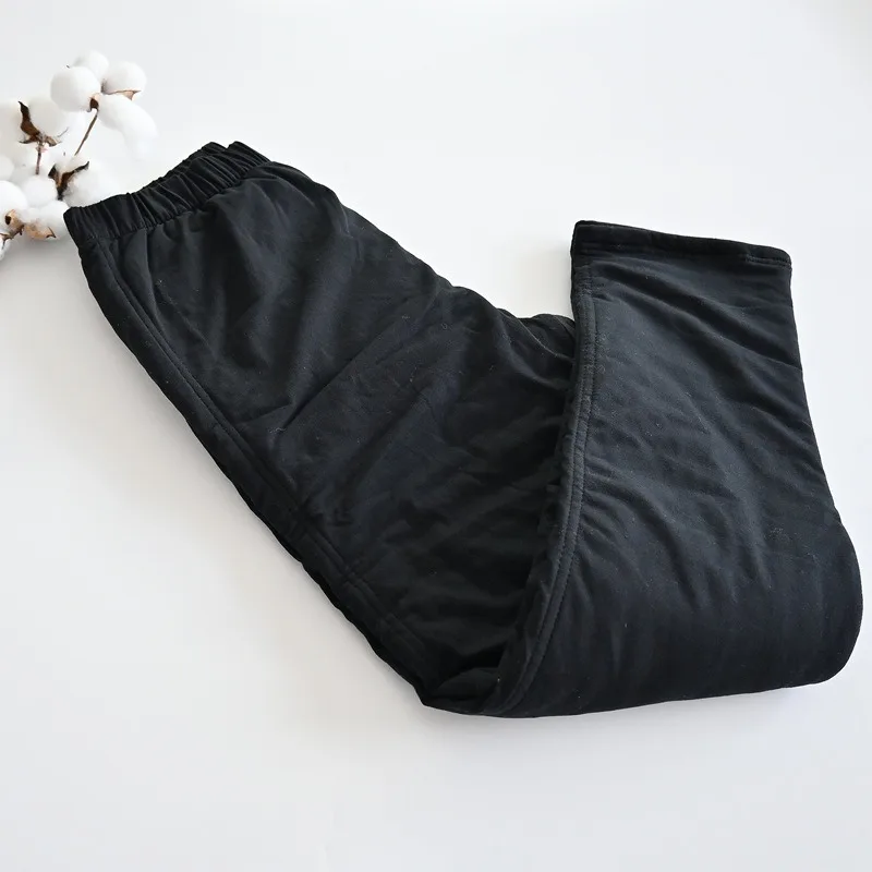 New 2026 100% Cotton Quilted Cotton-padded Pants Women's Autumn Winter Thicken Warm Straight Pants Elastic-waist Casual Trousers