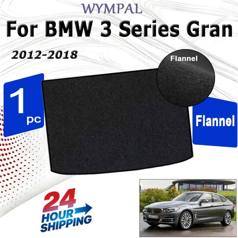 

Фланелевый коврик в багажник для BMW 3 серии Gran Turismo GT F34 2012~2018, черный, для заднего багажного отсека
