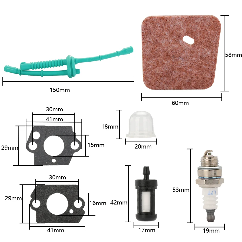 CMCP Carburetor Kit with Air Filter Line Gasket Carb for Stihl FS55 FS55R FS55RC KM55 HL45KM55R FS38 String Trimmer Weed Eater