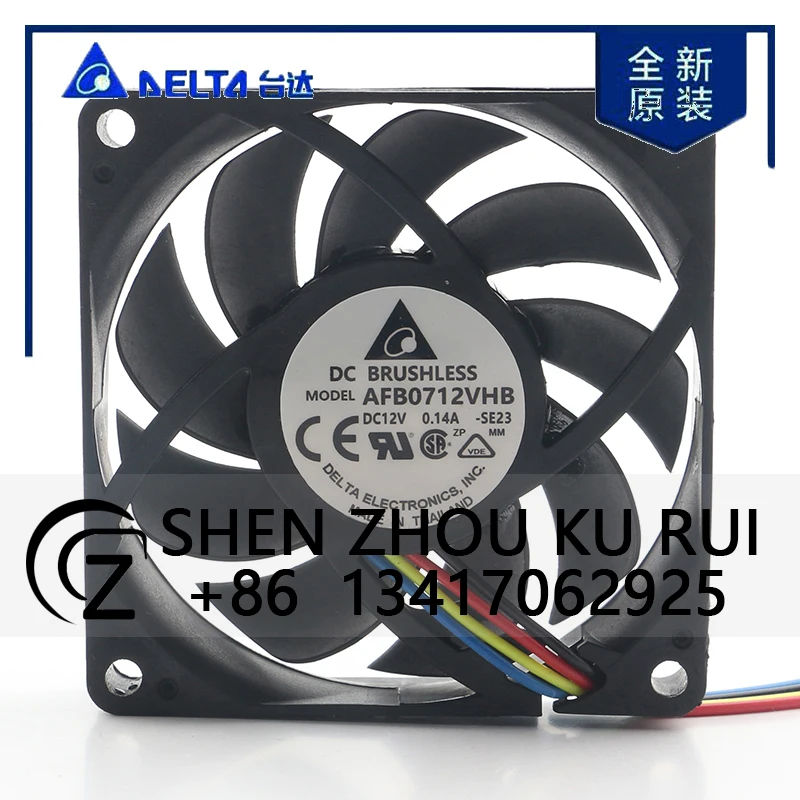 

Delta 5V 24V 48V DC12V 0.14A AC EC 7015 70X70X15MM 7CM Automatic Temperature Control High air Volume AFB0712VHB-SE23 Cooling Fan