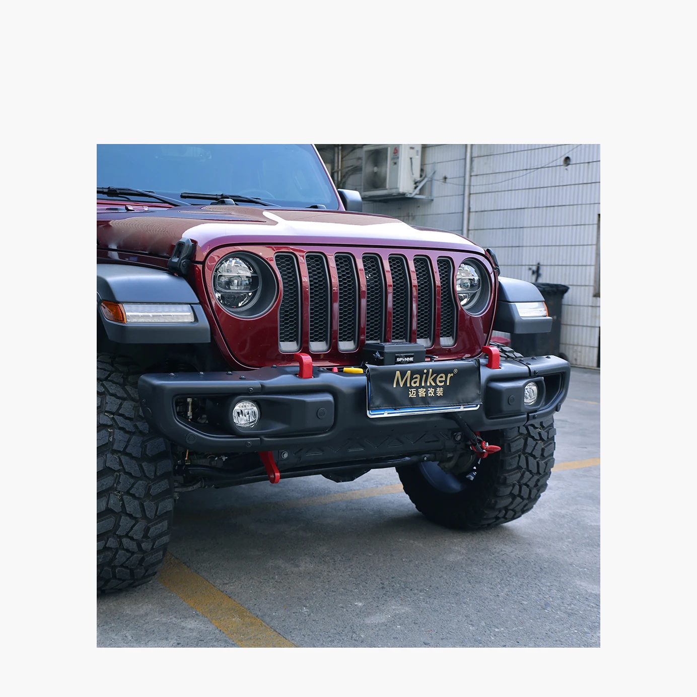 

Maiker Hot Selling 10th Anniversary Steel Front Bumper With Radar Hole For Jeep Wrangler JL Accessories