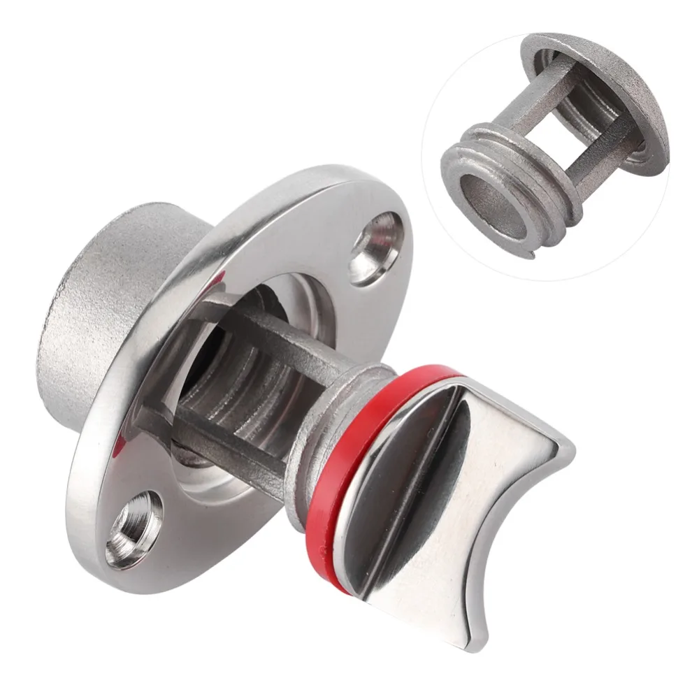 Stainless Steel Marine Garboard Drain Plug Polished Finish Hole Ornament Screw Thread Plug Screw Type Boat Drain Plug