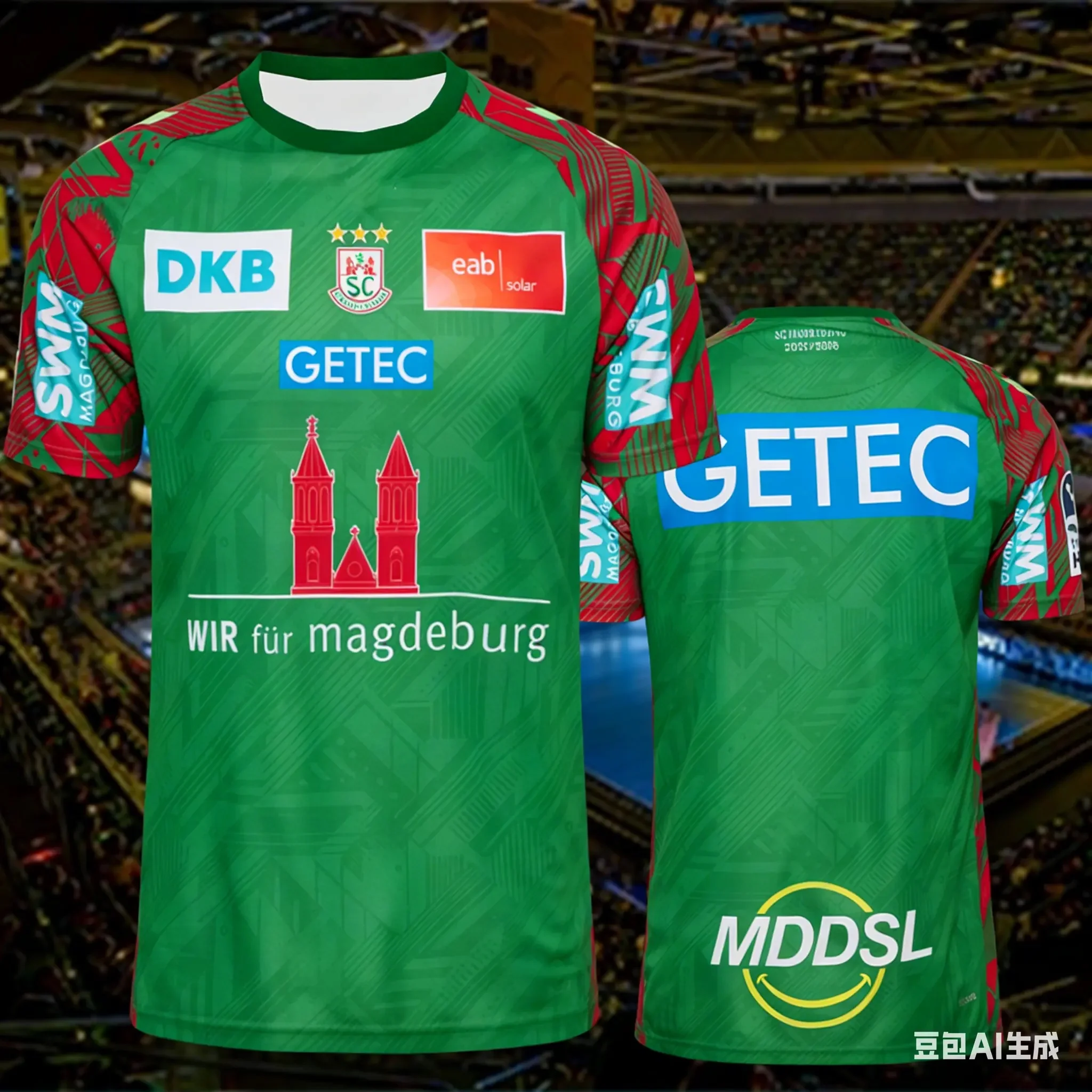 2026SC Magdeburg Handball T-Shirt Outdoor Sportbekleidung Training Handball Match Atmungsaktiv Schnelltrocknend Neues Trikot - Eltern-Kind – Detail 3