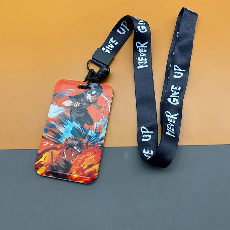 Anime Naruto Lanyard Card Holder Case Necklace Keychains Accessories Credit Bank ID Bus Cover Card Set Sleeves Children Toy gift