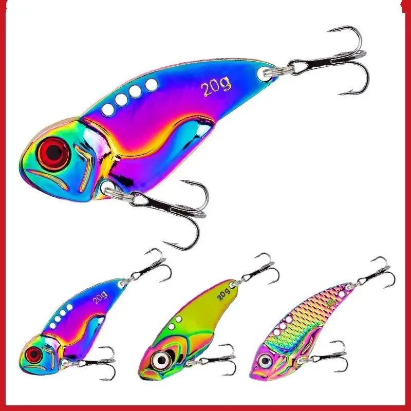 Realistic 3D Eyes Metal Cicada Vib Fishing Lures 5-20g Vibrating Hard Spoon Bait for Bass Pike Trout Fishing Anglers