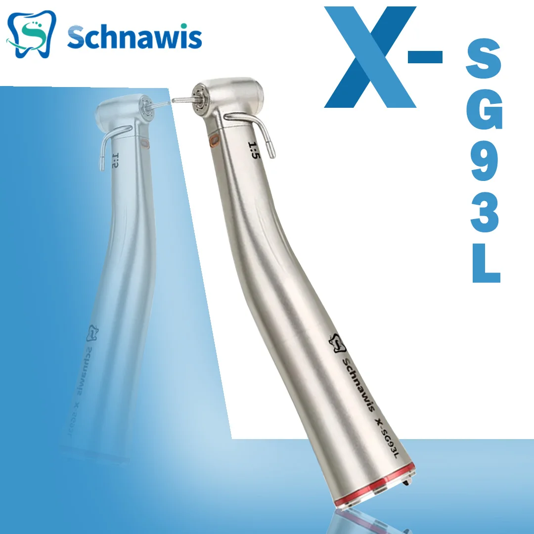 Schnawis SG93L Dental 1:5 Increasing Speed Handpiece Contra Angle Fiber Optical Handpiece With External Irrigation Water Implant