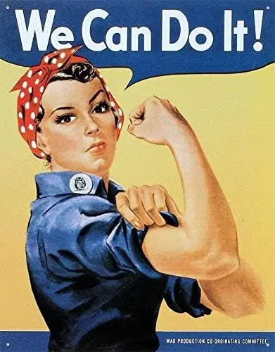 Poster Discount MS0796 Rosie The Rivetor Tin Sign, 8x12, Blue, Yellow, White, Red