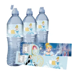 Cinderella Self-adhesive Sticker for Water Bottle, Princess Theme, Birthday Supplies, Party Decor, Baby Shower Supplies, 24Pcs