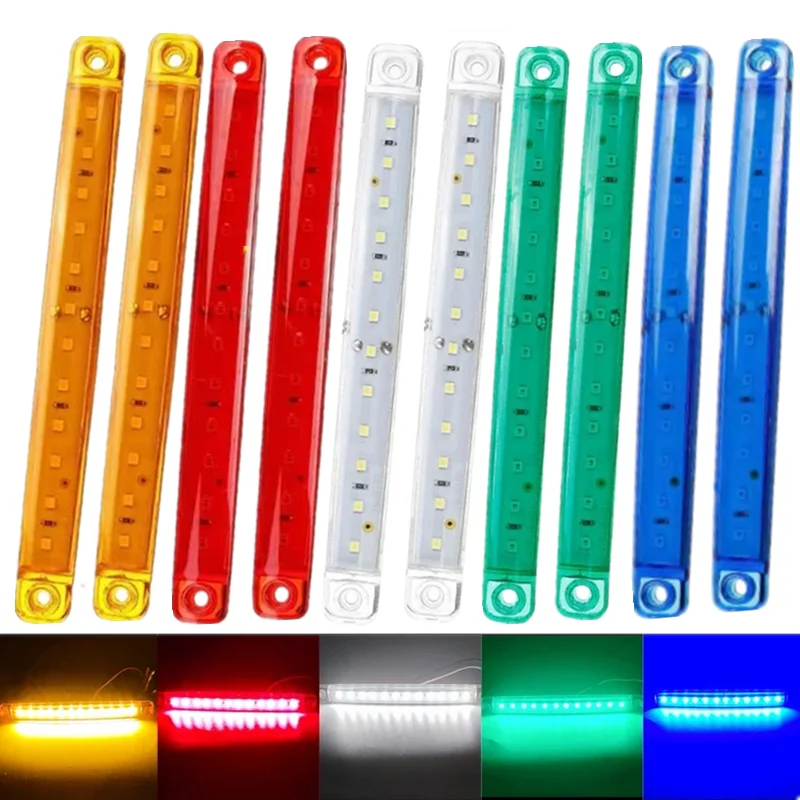 2PCS 12LED Signal Warning Lamp LED Truck Side Width Light Lorry Trailer Marker Lamps Trailer Truck Indicator Lights Car Lights