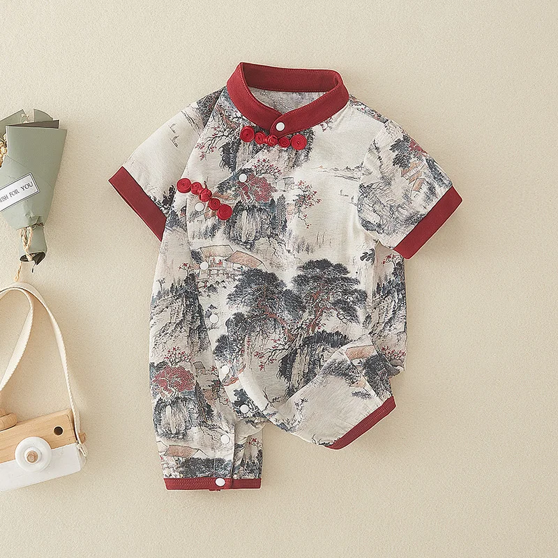 Vêtements d'été pour bébé garçon en coton fin, tenue de bébé en coton pur, jupe trapèze en coton Princ Sle