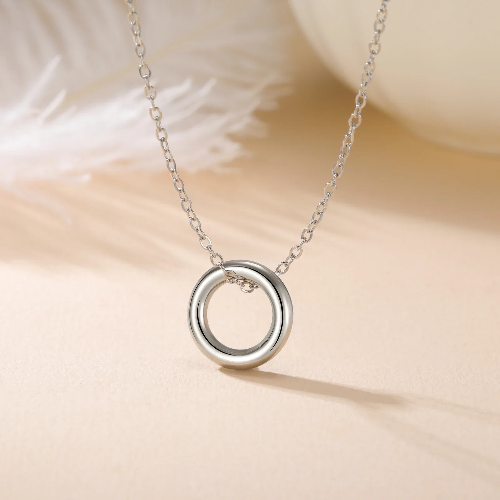 Skyrim Geometrische Runde Rechteck Anhänger Halskette frauen Edelstahl Gold Farbe Halsband Minimalistischen Schmuck Geschenk Großhandel