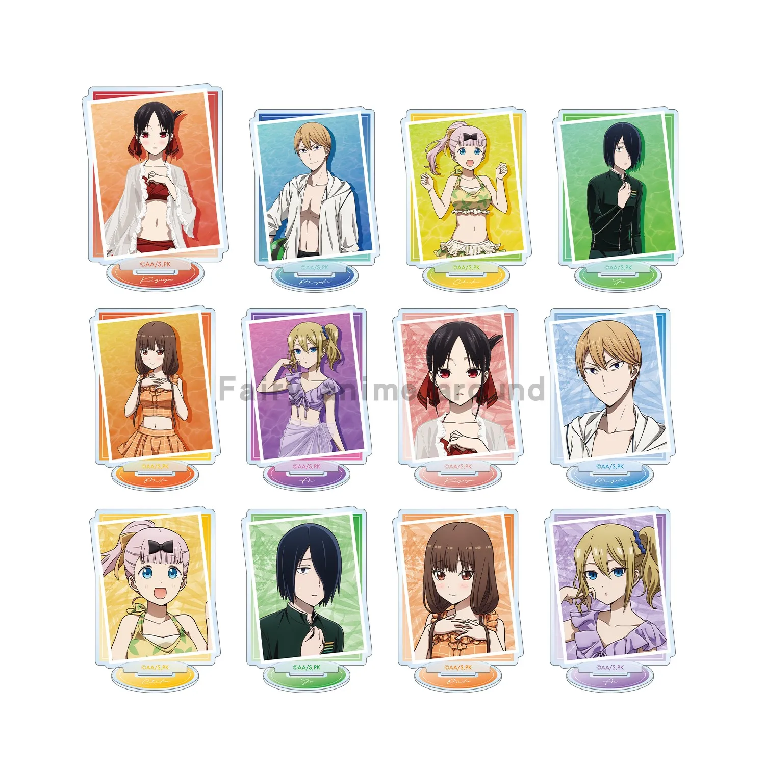 Figurka Iino Miko Shinomiya Kaguya Fujiwara Chika Hayasaka Ai Mini Figurka Lalka Anime Akrylowy Stojak Model Płytka Cosplay Zabawka Prezent