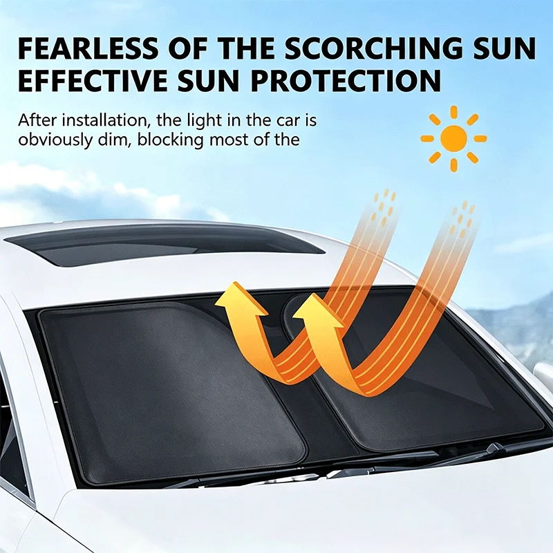 Auto-Windschutzscheiben-Sonnenschutz Faltbarer Sonnenschutz UV-Schutz Sonnenschirm für Auto-Innenraum Windschutzscheiben-Faltschirm Auto-Zubehör – Detail 6