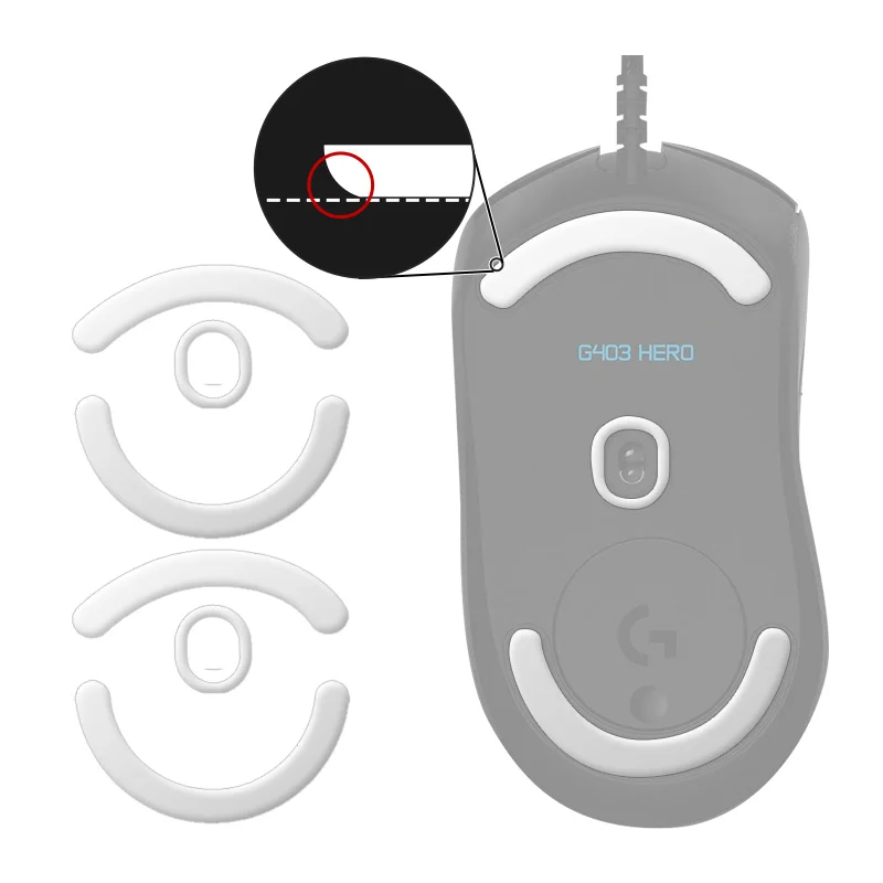 

2 комплекта Hotline Games 3.0 Plus дугообразные коньки для мыши, ножки для игровой мыши Logitech G403, G603, G703